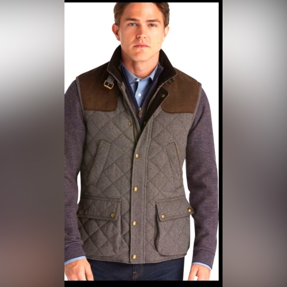 Jos. A. Bank Other - Jos A Bank 1905 Outerwear Big & Tall Size 3X Gray Brown Quilted Outerwear Vest